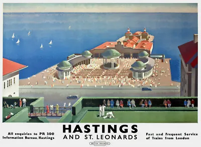 £3.75 • Buy TX542 Vintage Hastings St Leonards Travel Poster British Railway A2/A3/A4