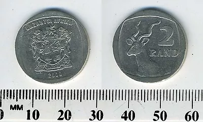 South Africa 2000 - 2 Rand Nickel Plated Copper Coin - Greater Kudu - KM# 165 • $1