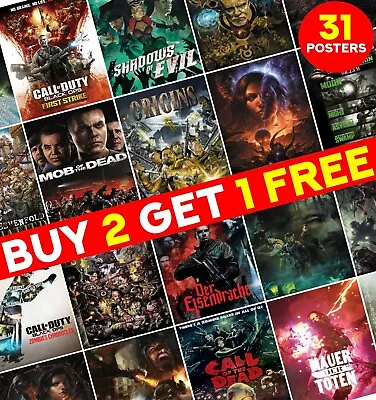 Call Of Duty Zombies Posters Video Game Art Print Home  Decor ED011 • £10.15