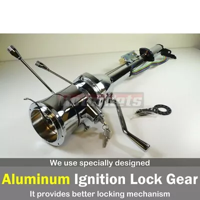 Chrome 30  Tilt Steering Column Shift W/ Ignition Key Auto GM Chevy StreetHotRod • $449.96