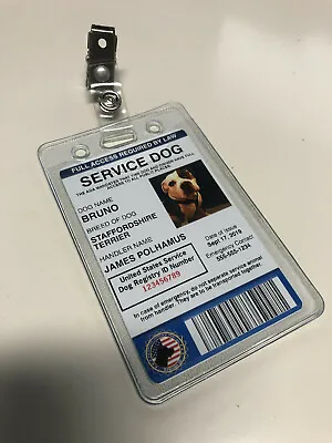 $13.50 • Buy Customize Service Dog ID Card Badge ESA ADA EMOTIONAL SUPPORT THERAPY Portrait