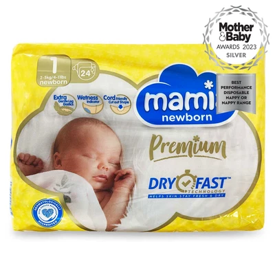 £5.79 • Buy Mamia Newborn 24 Premium Nappies Size 1 - Dry Fast Technology Size 1 2-5kg/4-11l