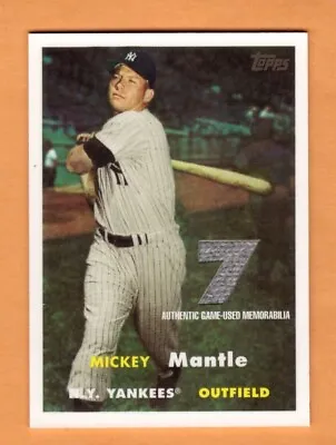 2007 Topps MICKEY MANTLE *GAME USED JERSEY PATCH* NY Yankees MMR-57 1957 Topps • $55
