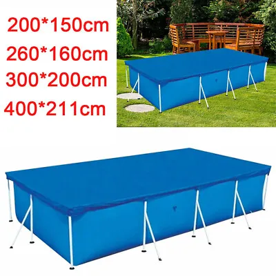 Outdoor Garden Rectangular Swimming Pool Cover Tarpaulin For Intex Bestway Frame • £6.99