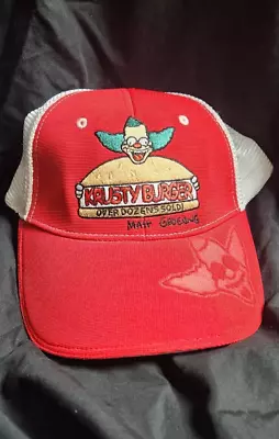 Vintage 2004 The Simpsons Krusty The Clown Krusty Burger Cap Matt Groeing • $25