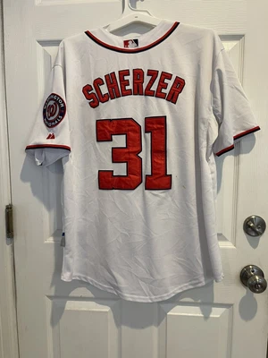 $7.95 • Buy Mens Authentic Majestic Apparel Washington Nationals Scherzer 31 White Jersey 44