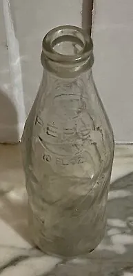 Vintage Pepsi Cola Swirl Clear Glass Bottle 10 Oz. 7.5 Inches Tall • $6