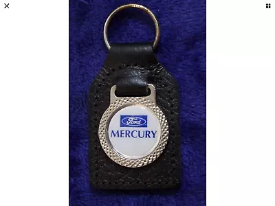 Leather Ford Oval Mercury Key Fob Key Chain Ring Accessory Crest Marquis Cougar • $12