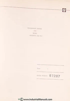 Yamazaki Mazak Cam M-2 Fanuc Machining Center Programming Manual Year (1983)  • $199