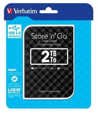 Vertabim Store N Go 2TB Portable Hard Drive • $119