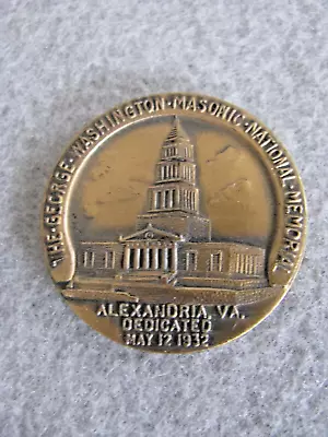 1932 George Washington Masonic National Memorial Alexandra Va Medal Mason Token • $19.95