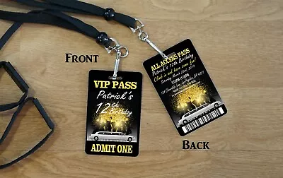 Limousine Invitation Limo Invitation VIP Pass Lanyard Invite Limousine Party • $4.49