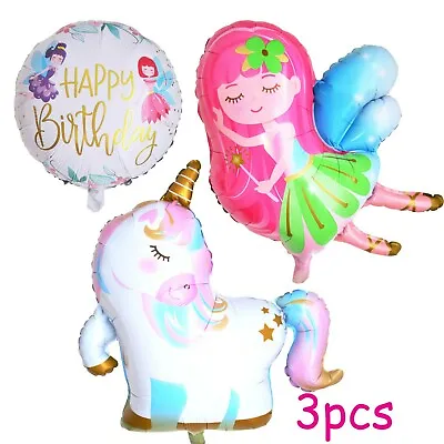 $9.95 • Buy Fairy Foil Balloon Baby Unicorn Happy Birthday Magic Wand Woodlands Decoration