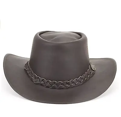 £13.86 • Buy Lifestyle Clothing Genuine Leather Australian Cowboy Bush Hat - Brown With Strap