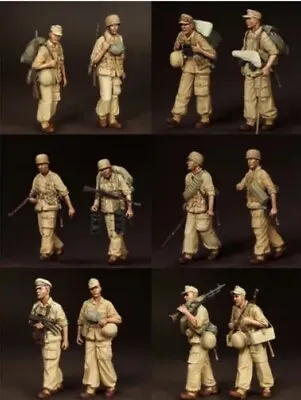 UK Shipping 1:35 Scale Unpainted Resin 12 X Figure German Africa Soldiers WW2 • £14.95