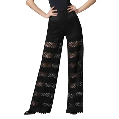 Lady Lace Wide Leg Pants Hollow Out Loose See Through Dance Tango Cha Cha Latin • $36.79