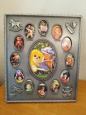 Large Pewter Effect Baby's First / 1st Year Multiple Picture Photo Frame • £9.25
