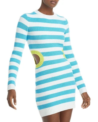 $117 • Buy Staud CAPTAIN STRIPE Women's Seaway Cutout Long Sleeve Sweater Dress, US Medium