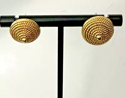 METROPOLITAN MUSEUM OF ART MMA Round Cone Shaped Gold-Plated Stud Earrings LOOK • $60