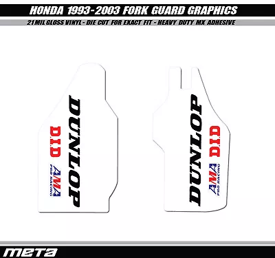 Honda White Fork Guard Graphics Motocross Decals Stickers Cr125 Cr250 1990-2003 • $14.90