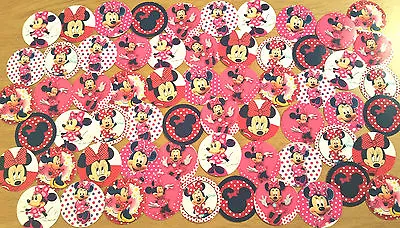 PRECUT 1  SET Of 100 MINNIE MOUSE  Bottle Caps Images. For Birthdays Hairbows • $6