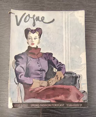 VOGUE Magazine: Double Issue With Vogue Pattern Book 22nd January 1936 • $217.74