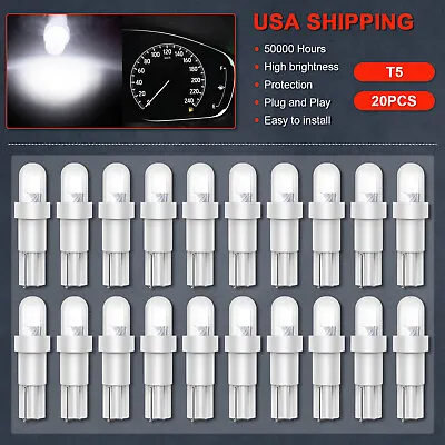 20x White T5 Wedge 70 73 74 LED Bulb Instrument Dashboard Panel Cluster Lights • $7.99