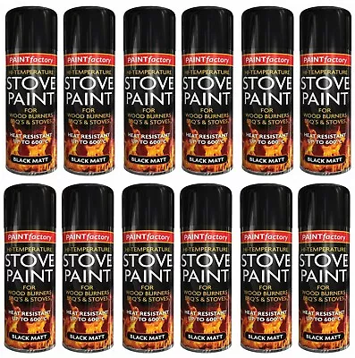 £8.45 • Buy New Heat Resistant Matt Black Spray Paint Stove High Temperature BBQ 400ml Can