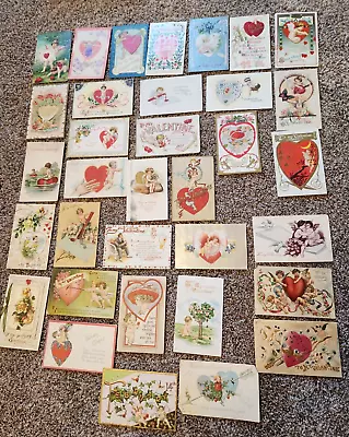 Lot Of 34 Vintage Valentines Day Embossed Postcards Cherubs And Cupids • $9.99