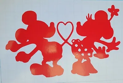 Mickey And Minnie Mouse Love Heart Tails Decal Waterproof Permanent 5.5in Wide • $4.30