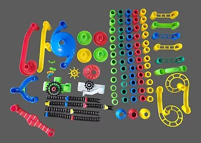 S.T.E.M Marble Run Parts Pieces Bridges Chutes Wheels Chains Spacers 85+ Pcs • $16.85