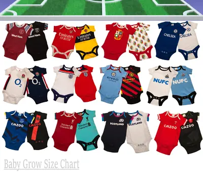 £14.99 • Buy Baby Sleep Suit Baby Grow Football Rugby Teams Sports Baby Shower Gifts