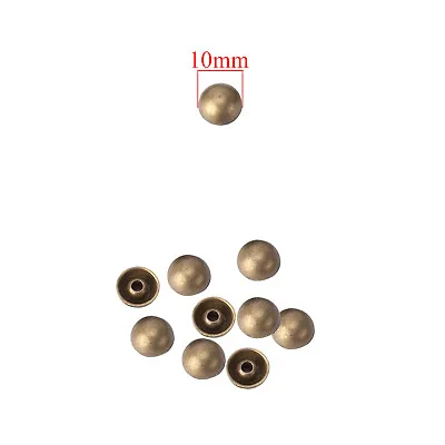 £5.85 • Buy Half Round Dome Mushroom Punk Studs Rivets 10mm For Clothes Shoes Belts Decor 