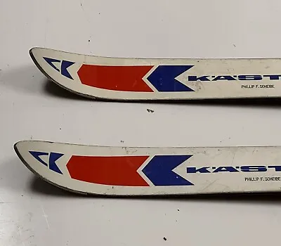 Vintage 70s Kastle Tolerant 170cm Skis Austria Salomon Bindings Decor Display • $59