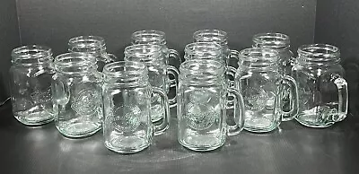 Lot Of 12 - Mason Jar Style Mug - Farm Fresh - Clear Glass - 16 Oz - NO LID • $44.99