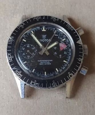 Vintage Croton Chronometer Aviator Sea Diver Stainless Chronograph Watch Swiss • $232.50
