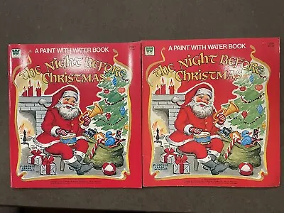 (2) Vintage 1978 Unused Whitman The Night Before Christmas Paint With Water Book • $20