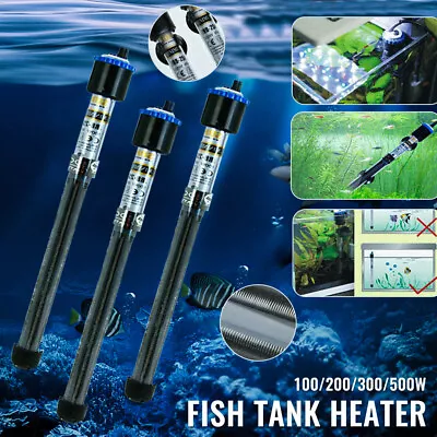 Submersible Aquarium Fish Tank Heater Rod Heating Adjustable Thermostat 100-500W • $18.99