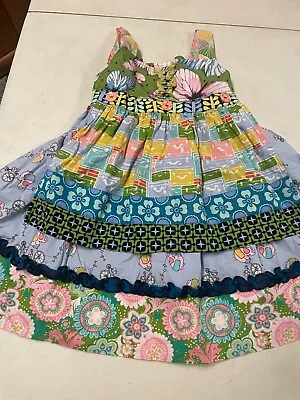 Matilda Jane   Gorgeous Polished Cotton Elephant Apron Dress Girls Sz  2 • $18