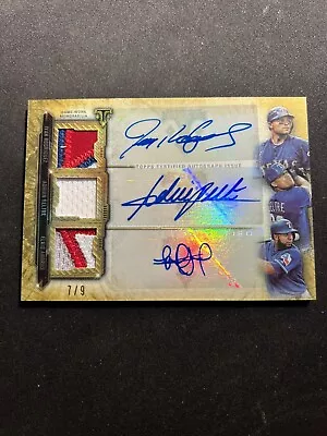 2020 Topps Triple Threads Rodriguez/Beltre/Andrus Triple Patch Auto /9 Texas • $299.95
