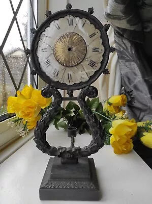 Unusual Antique Bronze? Nightstand Candle Clock 4 Restoration. • £10.50