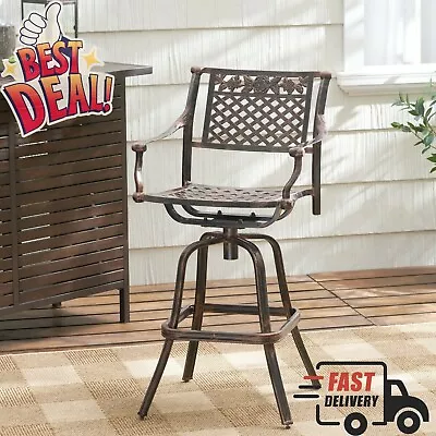 Sierra 30-Inch Outdoor Cast Aluminum Swivel Bar Stool FREE FAST SHIPPING • $340.07