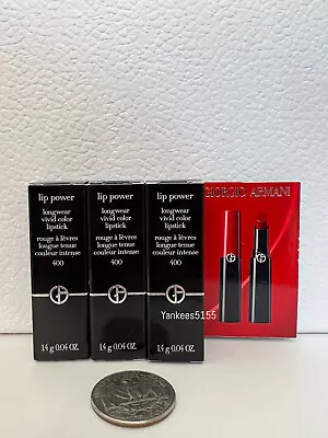 3 X NIB Giorgio Armani Lip Power Lipstick Mini #400 1.4g / 0.04oz Each • $24.99