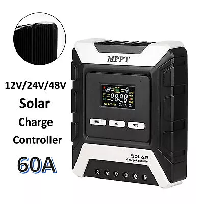 12/24/48V 60A MPPT Solar Charge Controller Panel Battery Regulator Dual USB EM^ • £58.79