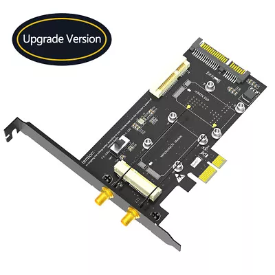 2 In1 Mini PCI-E To PCIe 1x And MSATA To SATA3 Adapter Card With SIM Card Slot • $20.17