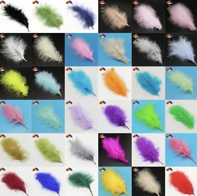 50pcs Veniard Marabou Fluffy Turkey Feathers 8-15cm 32 Colours DIY Art Craft • $6.95