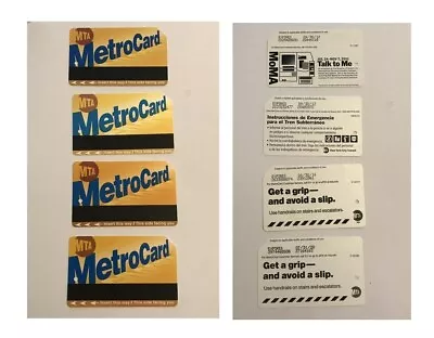 (4) NYC Metrocard - New York City MTA Expired NO Transit Value 2012 2016 2020 • $5.45