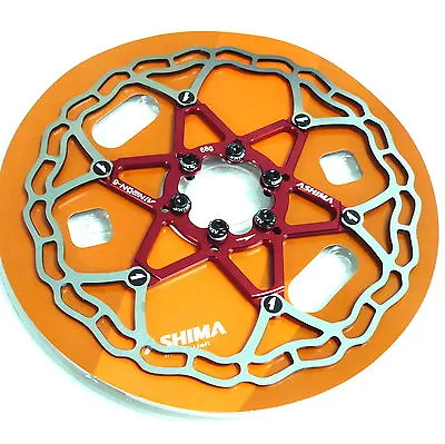 Gobike88 The Lightest ASHIMA AiNEON Disc Rotor 180mm 101g Red W68 • $26.83