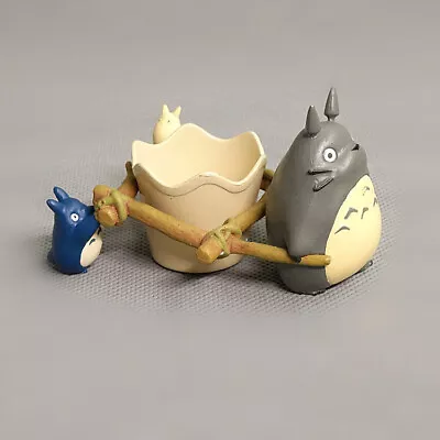 New Figure Cartoon Anime Studio Ghibli Anime My Neighbor Totoro Flower Pot Mini • $11.98