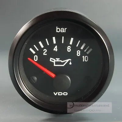 VDO SUPPLEMENT INSTRUMENT 10 BAR 12VOLT GAUGE OIL PRESSURE OIL PRESSURE GAUGE 52mm • $58.21